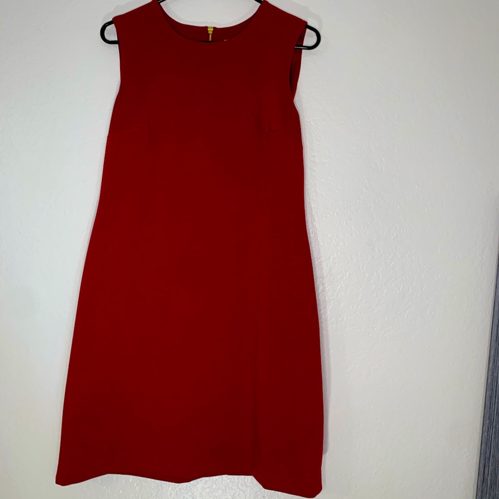 Deep Red Classic Work Dress